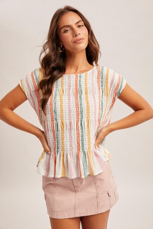 Blue Floral Puff Sleeve Top